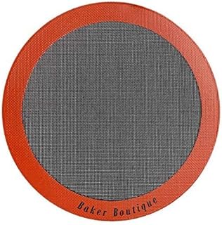 Tapis de cuisson en silicone pour pizza, résistant à la chaleur, réutilisable, anti-adhésif, grille perforée, pour pain, biscuits, pâtisserie, 30,5 cm, Orange, Rond