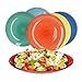 MamboCat Lot de 6 assiettes plates colorées style rétro I Ø 26,5 cm I 6 couleurs I Design en spirale