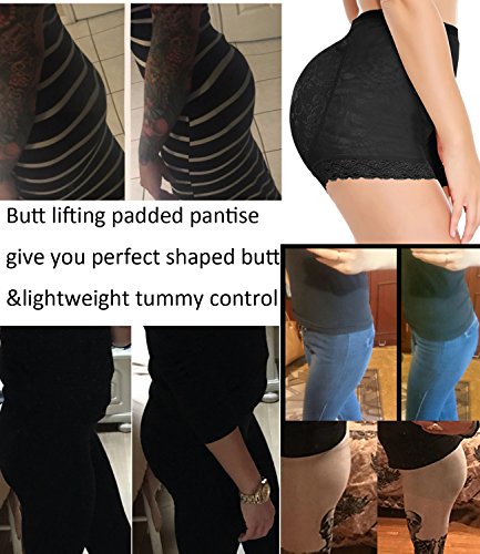 Ningmi Women Butt Lifter Padded Shapewear Enhancer Control Panties Body Shaper Underwear Black #TOP5