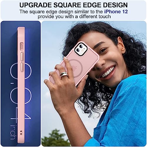 Image of MOCCA Strong Magnetic for iPhone 11 Case,[Compatible with Magsafe][Glass Screen Protector+Camera Lens Protector] Slim Thin Shockproof Cover Case for iPhone 11 6.1 inch, Pink