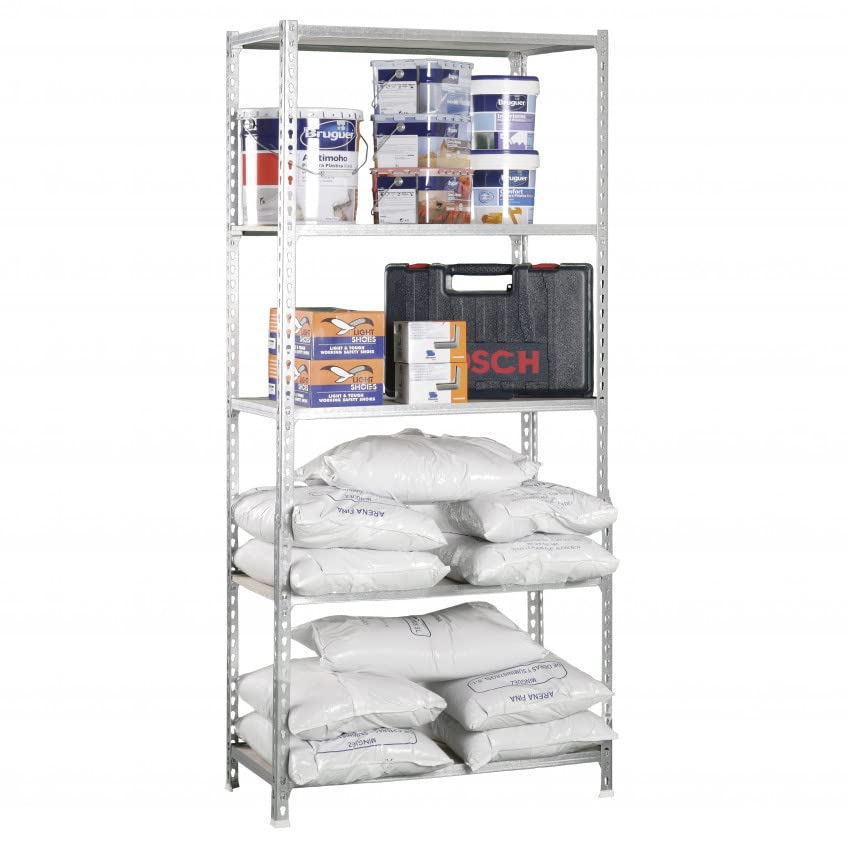 Kit Pack 6 Estanterías Metálicas Sin Tornillos Maderclick Mini 5/400 Galvanizada 5 baldas Simonrack