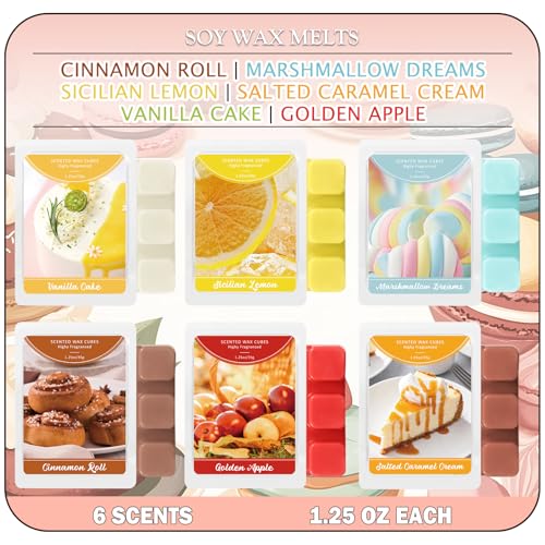 SCENTORINI Wax Melts, Fall Scented Wax Melts, 6 Pack, Cinnamon