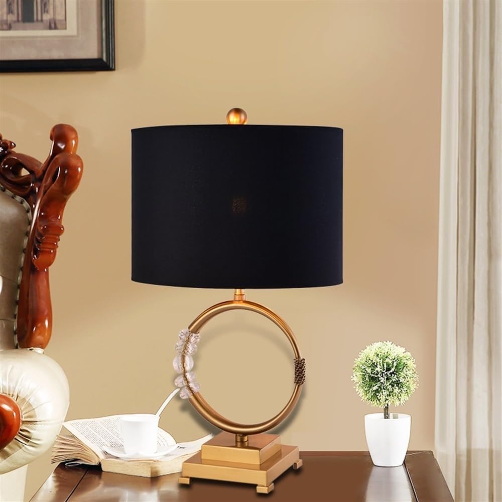 Lampada da comodino in tessuto nero paralume lampade da scrivania arredamento, soggiorno camera da letto comodino luce lettura casa