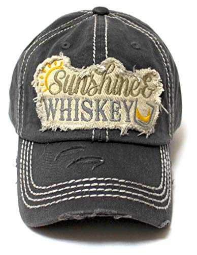 Sombrero Vintage para Mujer Sunshine & Whiskey Negro miniatura 1