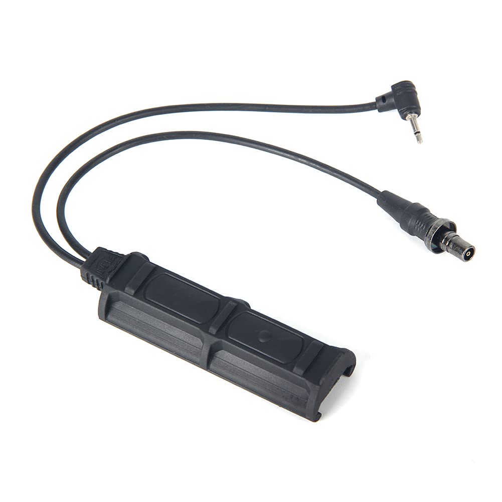 NE Remote Pressure Switch Rifle Light Switch 2 Plug Tactical Control Dual Button for NE and Element Airsoft Scout Light Weapon Gun Light and Peq Picatinny Momentary on Black NE07011