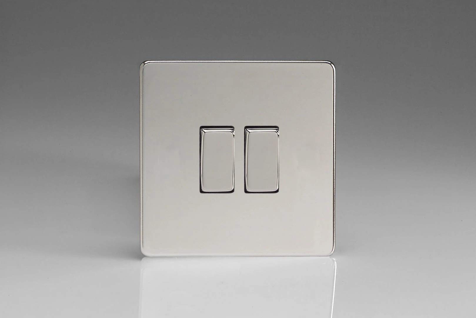 Varilight 2-Gang 10A Intermediate Rocker Light Switch Polished Chrome XDC77S
