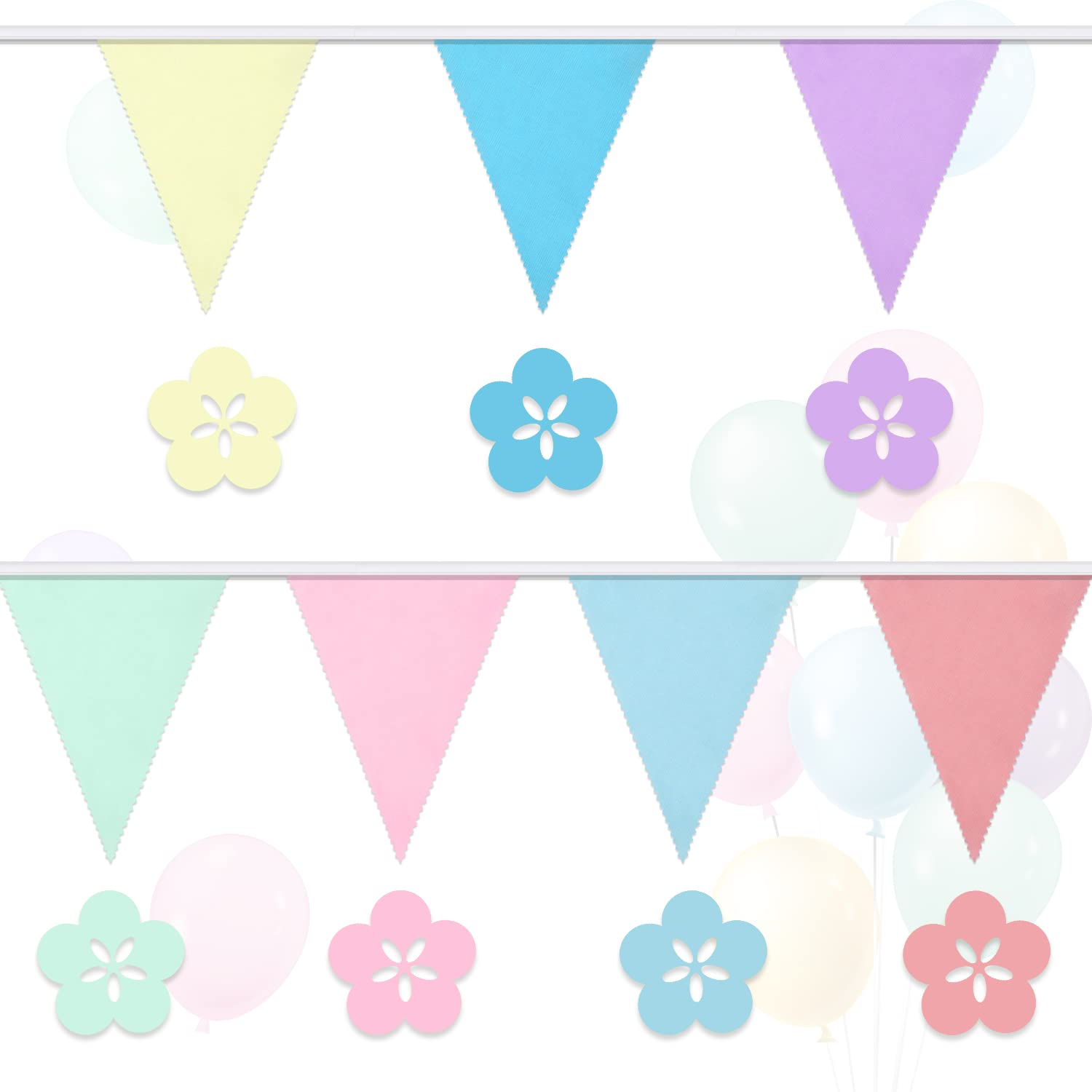 Orifinter 45.9ft Pastel Bunting, Easter Decorations, 46pcs Bunting Banner, Pastel Easter Bunting Decorations - Image 4