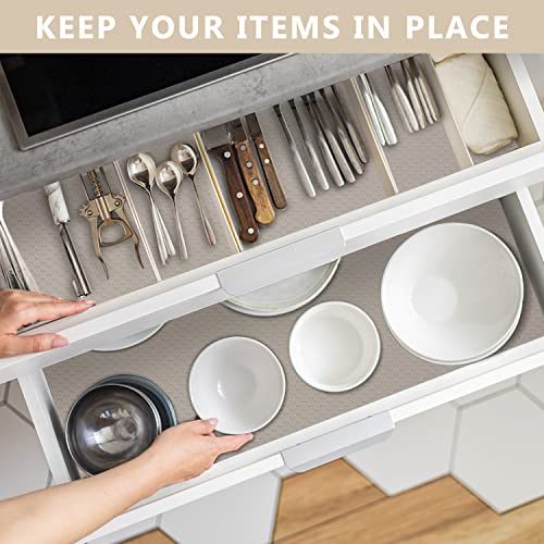 Wochitv Shelf Liner For Cabinets, Drawer 11.8 Inch X 4.9 Feet, Non Adhesive Eva Plastic Washable And Waterproof Mat For Kitchen, Pantry, Bathroom Closet, Cupboard, Drawer, Khaki #TOP1