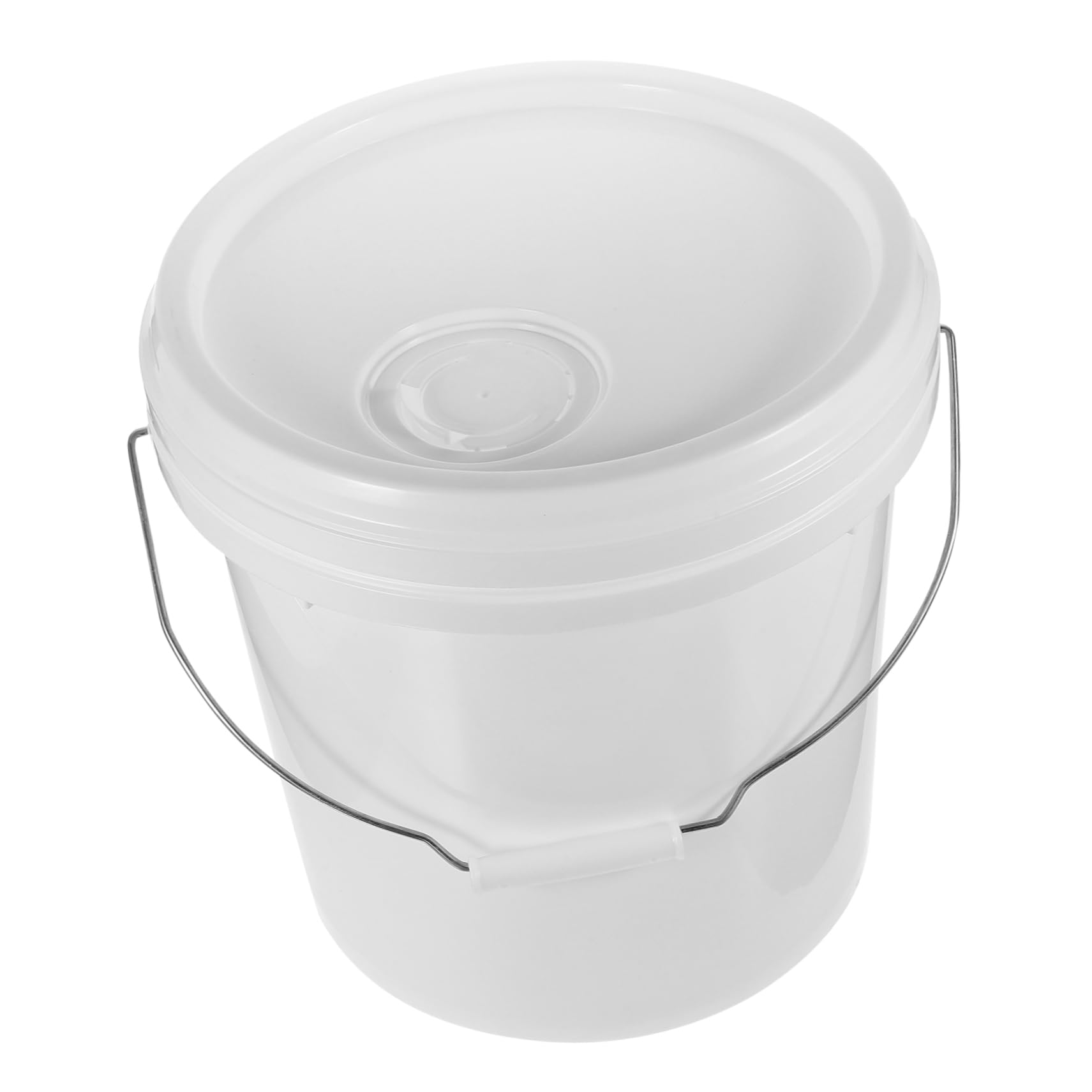 WOONEKY 1 Cubo Redondo de 10 L para Pintura con Tapa Hermética y Apertura para Aceite, Contenedor de Almacenamiento y Antifugas, Adecuado para Mezclar Colores y Aplicar Pintura en Taller