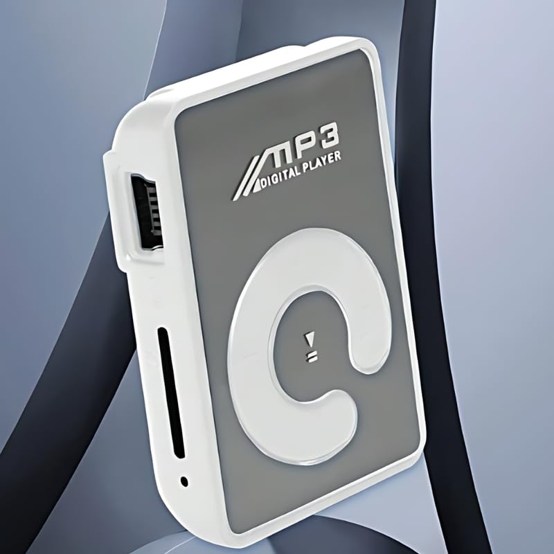 Image of Elevea ( Limited Stock with 15 Years Warranty ) MP3 Portable Music Player, Mini MP3 Back Clip Player with Memory Card Slot, MP3 Player for Sport Running, Kids Students - Silver