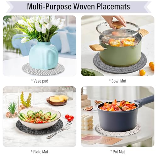 Image of Tidponra 8 inch Trivets Set for Hot Dishes, 4 Heat Resistant Pot Holders Kitchen Counter, Table, Home Essentials, Anti Stain Hot Pads Plate Mats for Hot pots and Pans