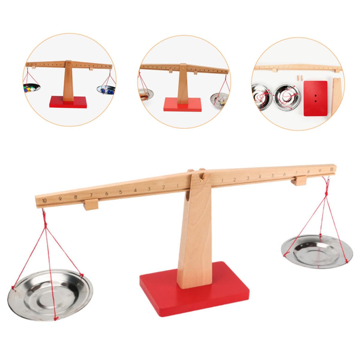 Balanza de Madera Aritmética para Niños, Juguete Matemático Educativo