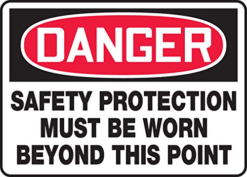 Panneau Danger Safety Protection mural Accuform MPPE134XT signalisation entrepôt 10x14"
