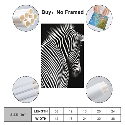 Canvas Wall Art Printing Zebra & Animal Oil Painting Prints Wall Art Canvas Modern Home Decor Wall Art Painting Abstract Artwork Poster For Bedroom Living Room Bathroom Office Dinning Room Kitchen Home Decoration Unframe 12X18Inch(30X45Cm) #TOP1