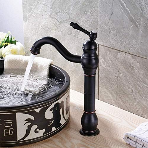 Mitigeur de lavabo haut de gamme noir avec poignée unique supérieure