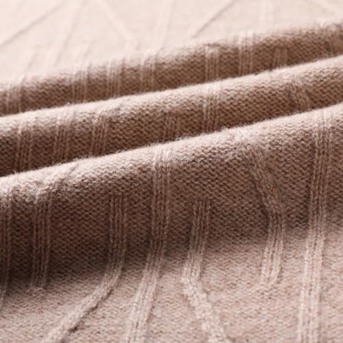 Men's 100% Wool Mock Turtleneck Sweater Long-Sleeved Twisted Knit Business Casual Half Neck Pullover Sweaters 6