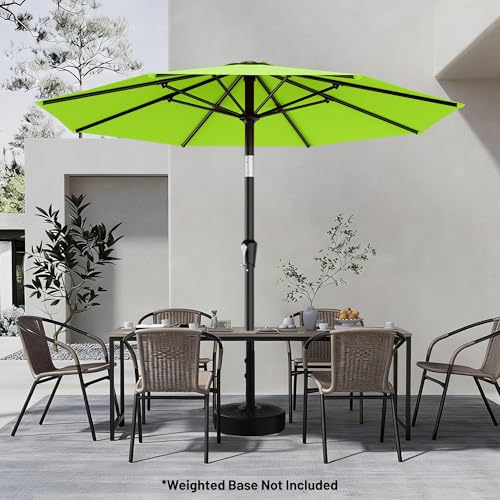 Image of AreShark 9 FT Patio Umbrella for Outdoor, Outdoor Table Umbrella with Push Button Tilt and Crank, Outdoor Patio Umbrellas with 8 Sturdy Ribs for Market, Garden, Pool (Apple Green)
