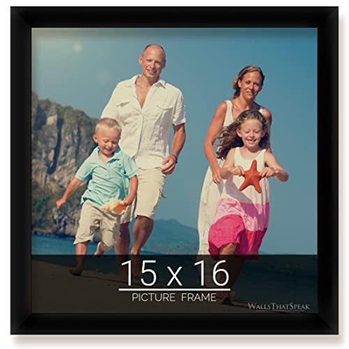 wallsthatspeak 15x16 Black Picture Frame for Puzzles Posters Photos or Artwork