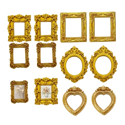Gcroet 10PCS Miniature Picture Frames, Vintage Tiny Picture Frames for