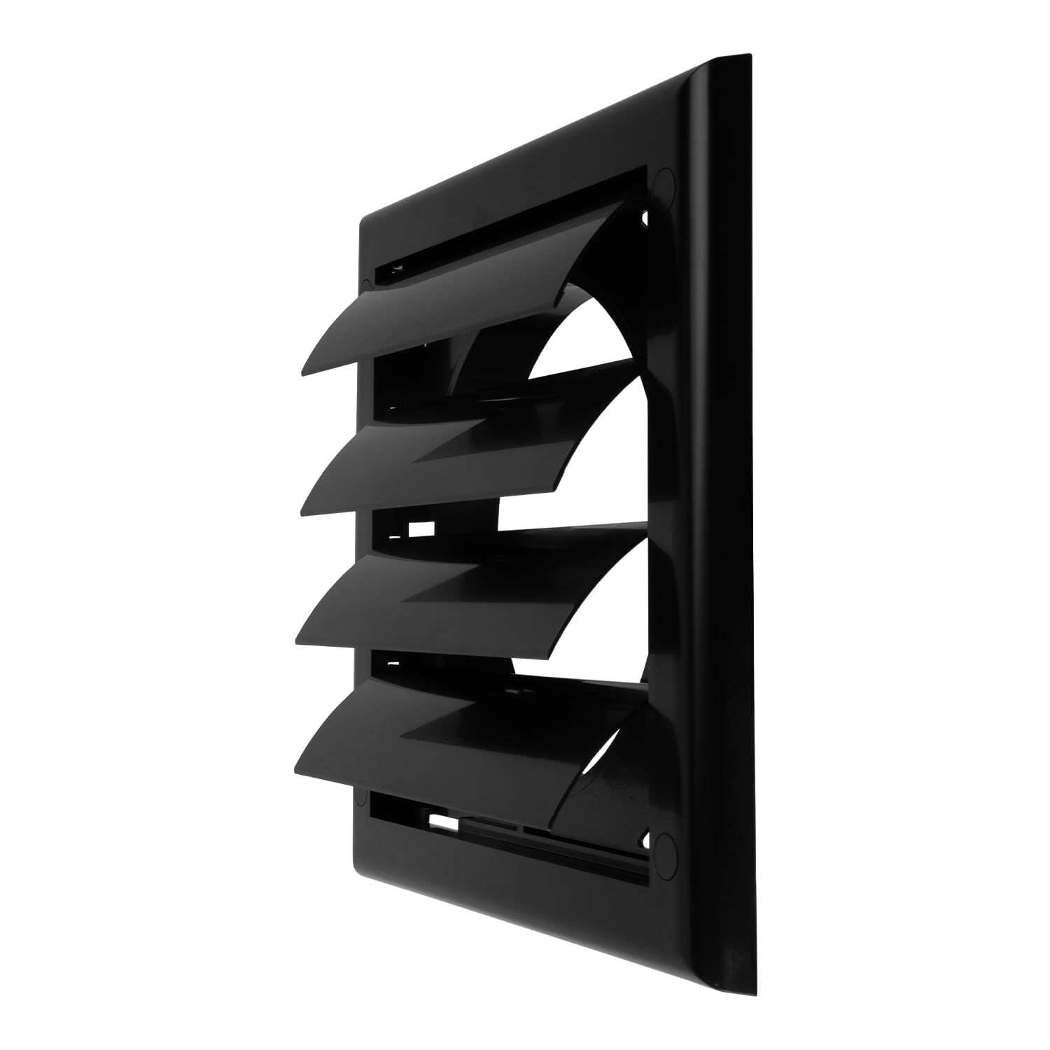 Repa Market Black - With Flaps 125 Mm Tumble Dryer Vent Cover - White Plastic Wall Vent Cover With Airflow Shutters - Durable Exhaust Air Grille For Bathroom, Kitchen, Garage - Air Vent Covers For Walls