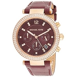 Michael Kors Parker Chronograaf Rood Leren Horloge