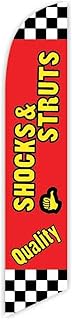 GLOBAL ADVERTISING SOLUTIONS Quality Shocks & Struts Red Yellow Feather Flag Eye Catching Banner Sign for Business and Marketing Replacement Flag Only Without Hardware