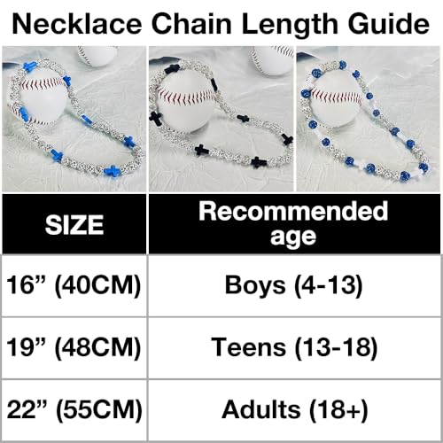 Baseball Beaded Cross Necklace for Boys Girls Kids Men,Rhinestone Discoball Bling Necklace -Baseball Ice Cross Necklace Drip Gifts for Players Athletes Christian4