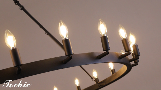 TOCHIC Black Chandelier Light Fixture, 60