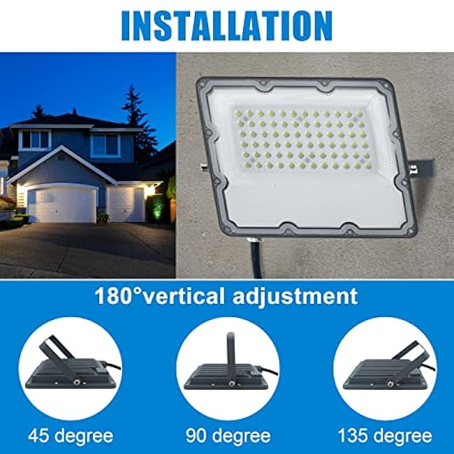 150W LED Flood Lights Plug in White