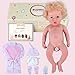 BABESIDE Reborn Baby Dolls Silicone Full Body, 12 inch Eye Open Reborn Baby Dolls, Blue Eyes Silicone Baby Girl Doll with Golden Hair, Realistic Baby Dolls Silicone Full Body