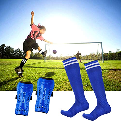 Haploon Shin Guards Soccer Football Shin Pads Protector Calf Protective Gear For 5-12 Old Kids, Teenagers, Boys, Girls, With 2 Pair Long Sleeve Soccer Socks #TOP5