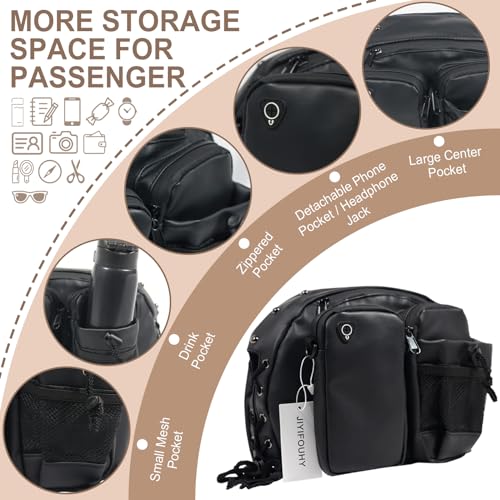 Bolsa de Respaldo para Motocicleta Road Glide, Bolsa de Bar Sissy Desmontable, Organizador de Bolsillo para Asiento para Conductor para CVO Road Glide Limited Tri Glide Touring Softail (Negro) miniatura 4