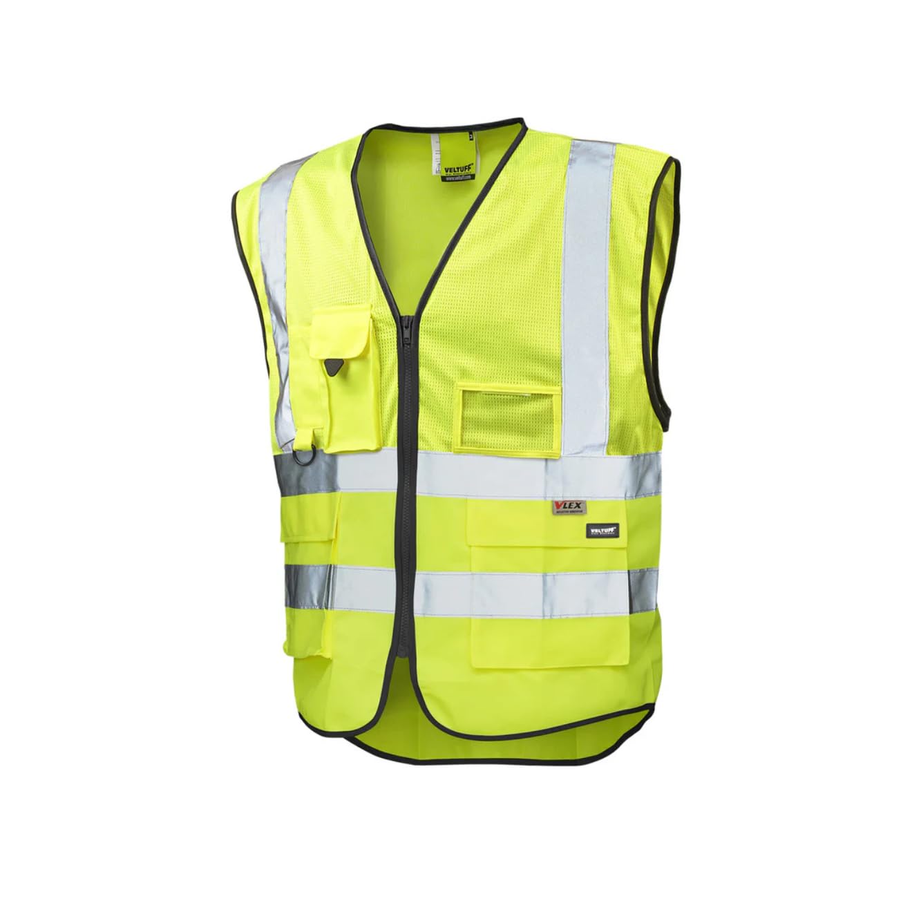 VELTUFF Reflex Deluxe Hi-Vis Vest (UK, Alpha, XL, Regular, Regular, Yellow)