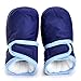 Enteer Infant Snow Boots Premium Soft Sole Anti-Slip Warm Winter Prewalker Toddler Boots (13-18months, navy)