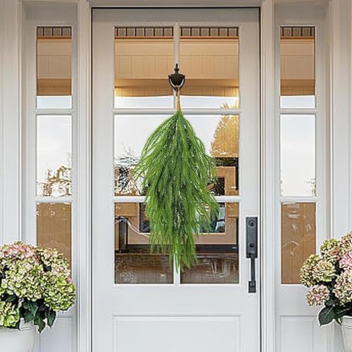 24 Inch Faux Norfolk Pine Teardrop Swag Christmas Decor for Door Wall Decor - image 8
