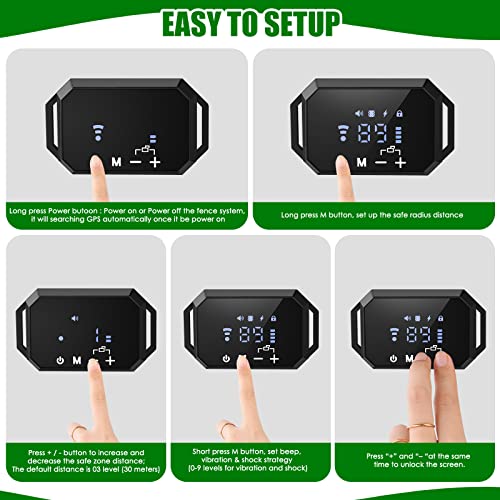 GPS Wireless Dog Fence, 2024 Electric Fence System for Dogs, Portable GPS Wireless Pet Containment System. Large Signal Boundary Range Up to 6560Ft. Adjustable Collar for All Large and Medium Dogs