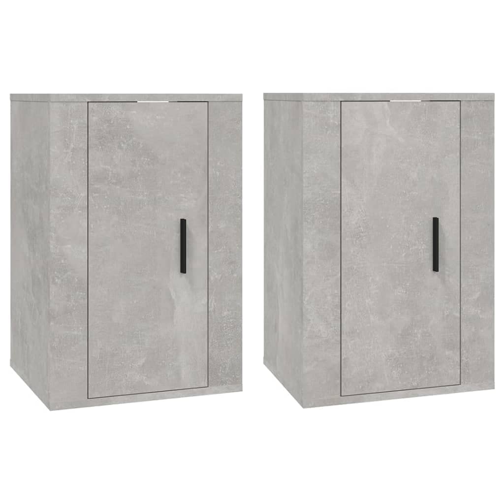 Lot de 2 armoires TV murales Gris béton 40 x 34,5 x 60 cm Étagère