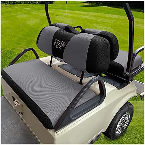 10L0L Golf Cart Seat Cover for Club Car DS EZGO RXV TXT, Front and Rear Golf Cart Cover Washable Breathable Polyester Mesh Cloth Keep The Seat Cool in Summer (Gray and Black)