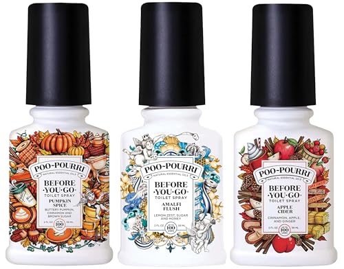 Poo-Pourri Before You Go Toilet Spray Spiced Apple, Pumpkin Chai and Wild Pear 2 Ounce Bottles