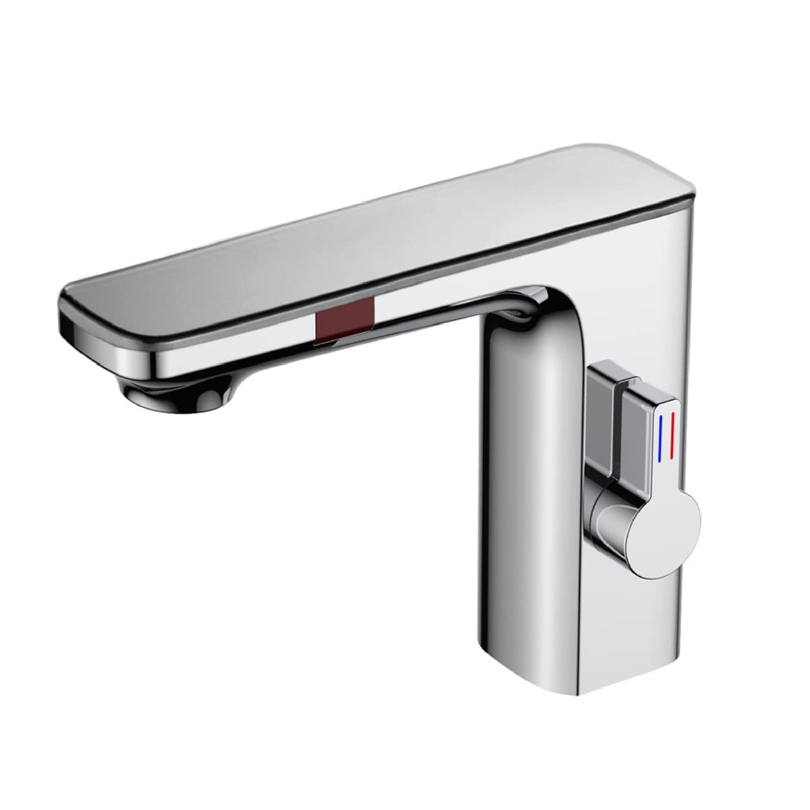 Robinet mitigeur extractible tactile gris avec affichage LED pour lavabo