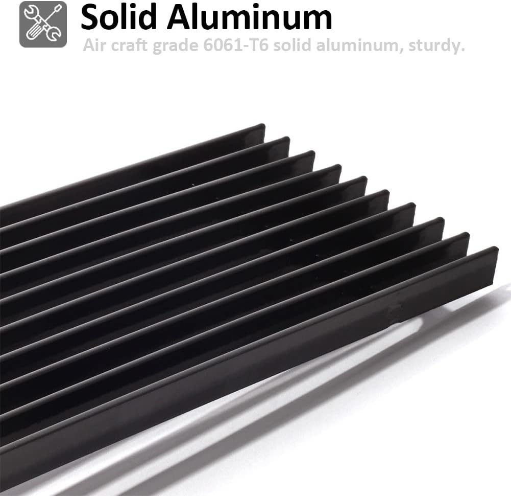 Lower Bumper Grill Compatible with Chevy Silverado 3500HD 2500HD 2015 16 17 18 19 Solid Aluminum Billet Grille Insert (Black 1pc)