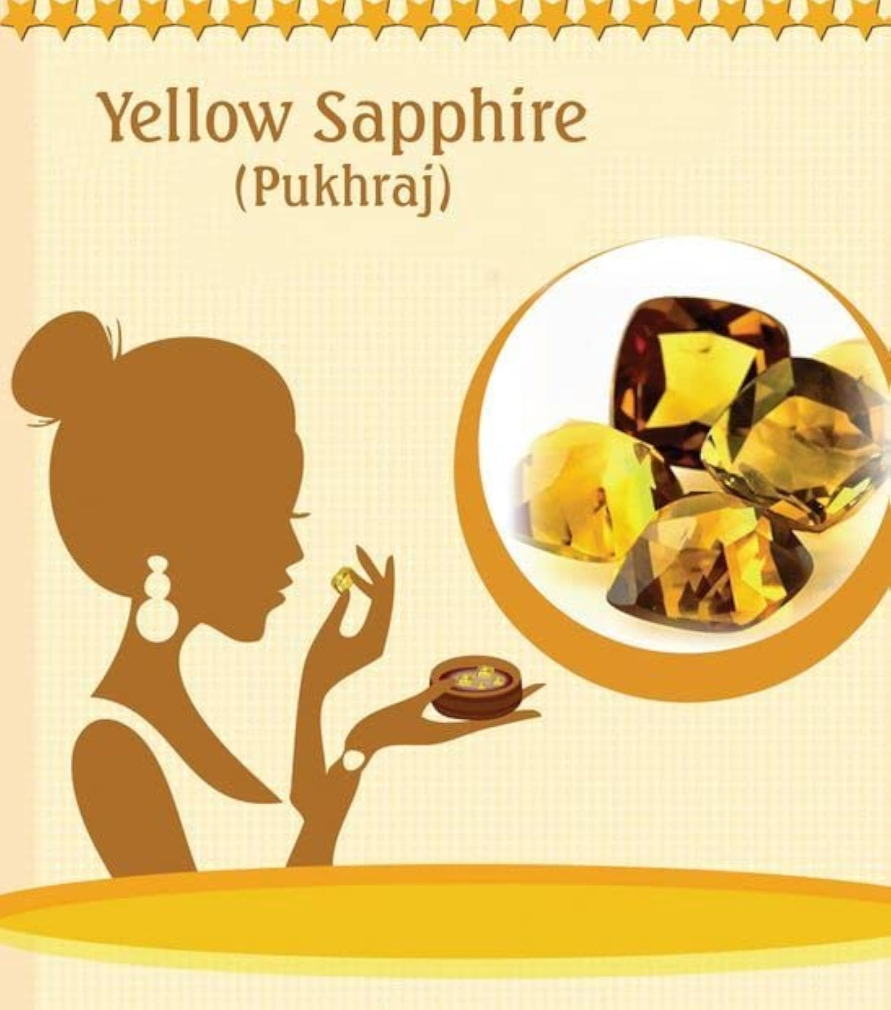 Natural Yellow Sapphire Pukhraj Gemstone Gold Plated Ring