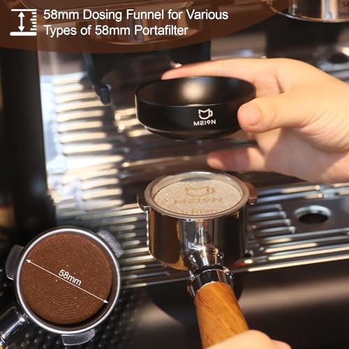 MEION 54mm Dosing Funnel for Breville Portafilters - Magnetic, Durable Black Aluminium Espresso Tool - Image 8
