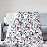 Jmorco Weiche Decken mit London-Druck, warme & leichte Heimdekoration, 40 x 30 cm