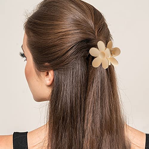 8Pcs Hair Clips For Women, Flower Claw Clips For Thick Hair, Non-Slip Hair Accessories With Multi-Styles, Neutral Colors Hair Claw Clips And Variety Pack, Ideal For Girls #TOP2