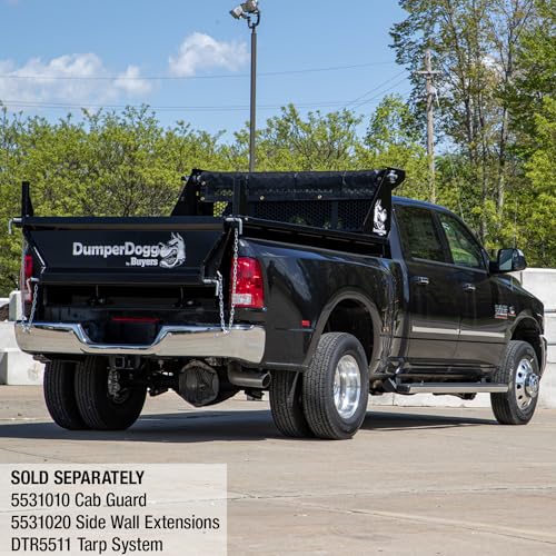 Image of Buyers Products DumperDogg 5531001 8 Foot Steel Dump Body Insert, Corrosion Resistant Black Powdercoat, Truck Dump Body Insert With Indicator Kit For 3 /4 Ton or Higher Pickup Truck
