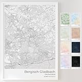 Mapdify Bergisch Gladbach personalisiertes Stadtposter, 