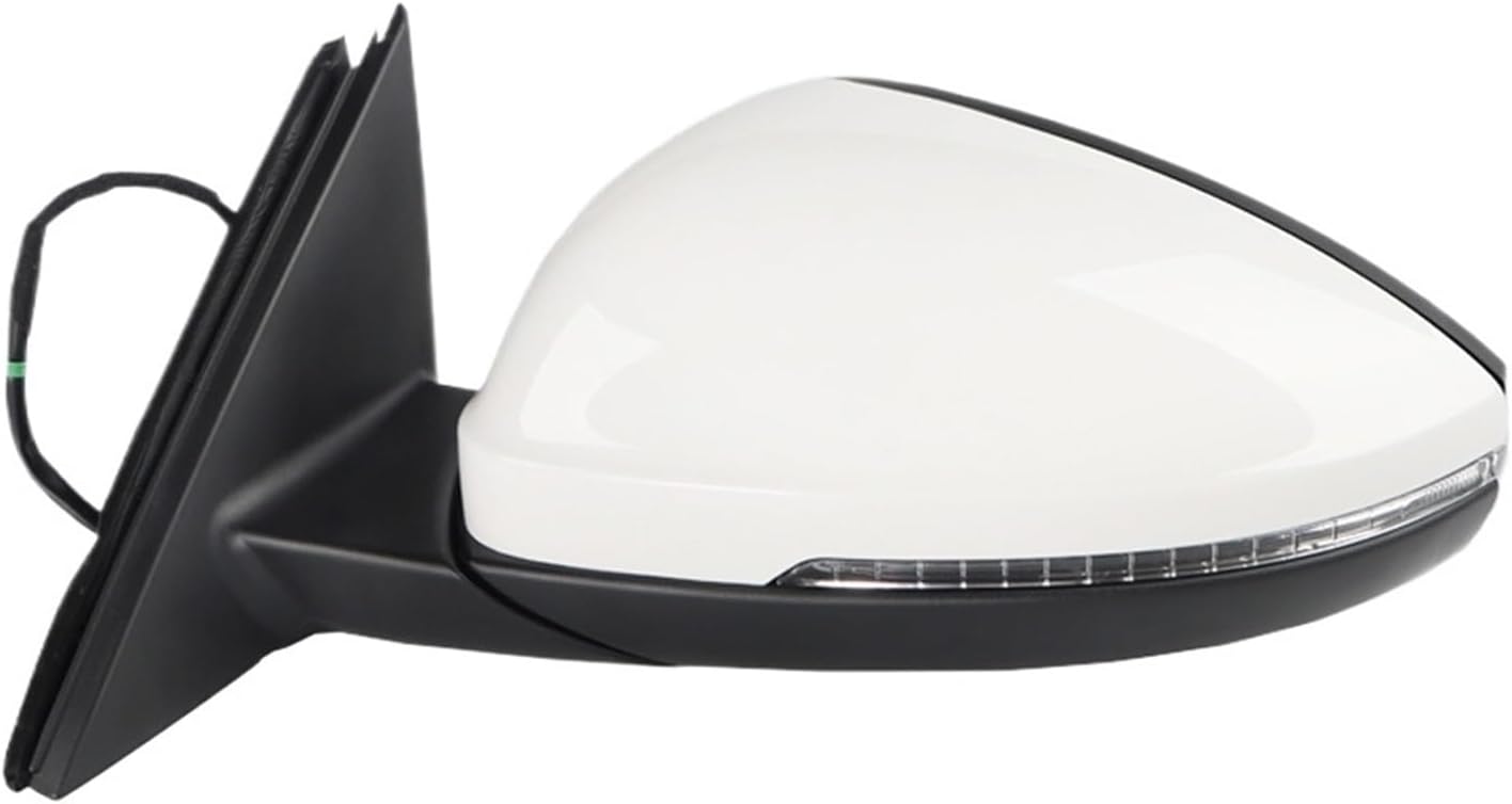 Car 6 Wires Rearview Mirror Assembly Auto Electric Lens Adjustment Heating Turn Light Compatible For VW For Jetta MK7 2019 2020 2021(Black-Left) (White-Left)