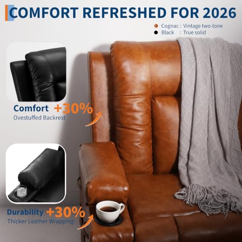 Image of GarveeHome Power Lift Recliner Chair - Heat and Massage, PU Leather Electric Lift Recliner for Elderly & Mobility Impaired, Adjustable Back and Legs, Heavy Duty Lift Chair for Seniors