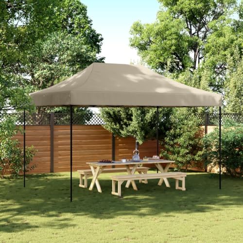 Tente de fête pliable pop-up taupe 4x3 m XJBTBA pour camping et jardin